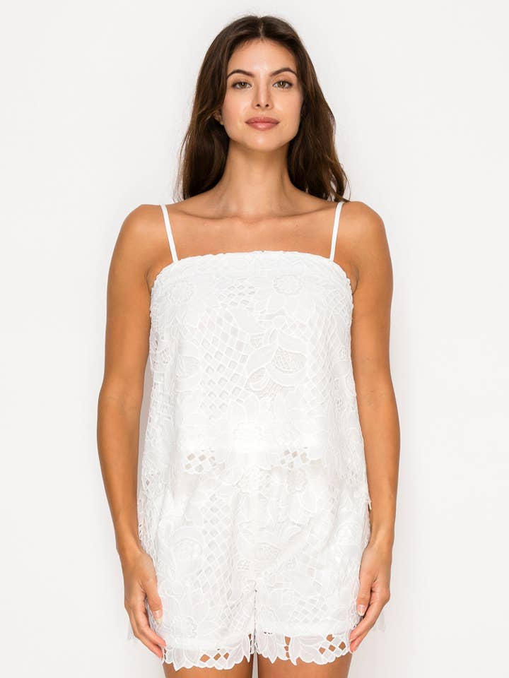 White Floral Lace Set for wholesale by Meet me in Santorini