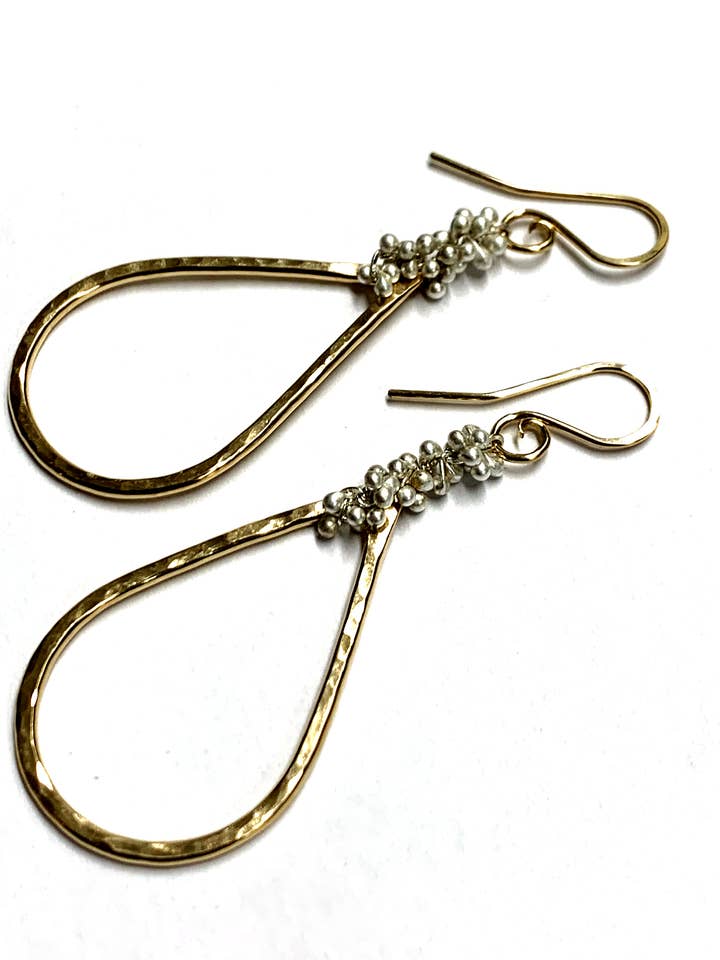 Small Teardrops and Caviar Earrings for wholesale by YedOmi Jewelry