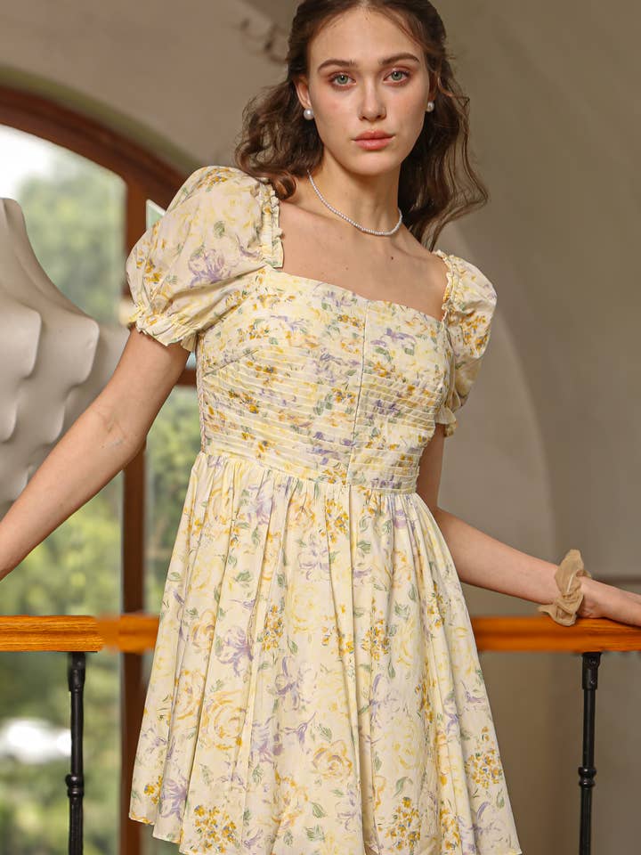 RP2532 - Vestido Mini com Mangas Bufantes Buttercup por atacado de ROSIE POSIE