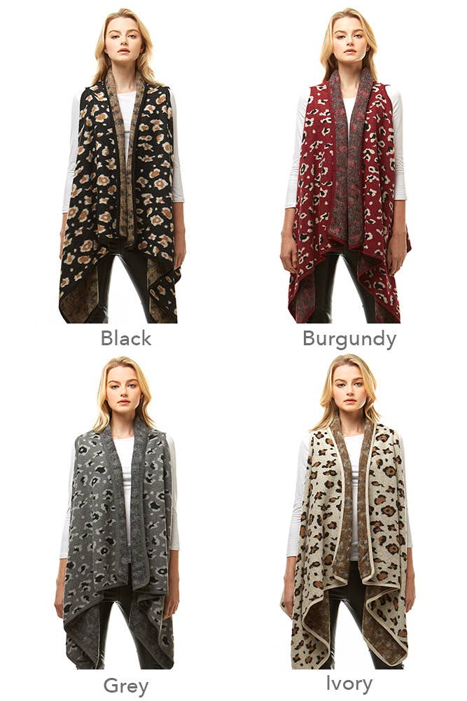 Hana - Vente Veste sans manches – femme - Gilet imprimé à motif léopard12