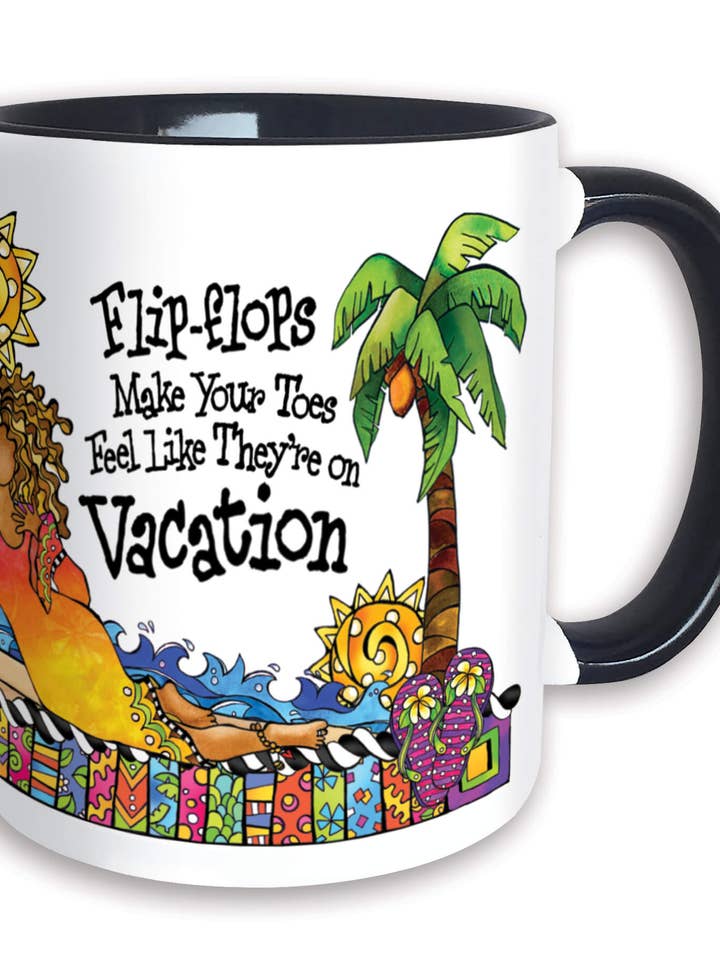 Vacation Toes Ceramic Mug for wholesale by Suzy Toronto Wholesale