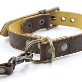 Leather Dog Collar & Leash for wholesale by Kjøre Project