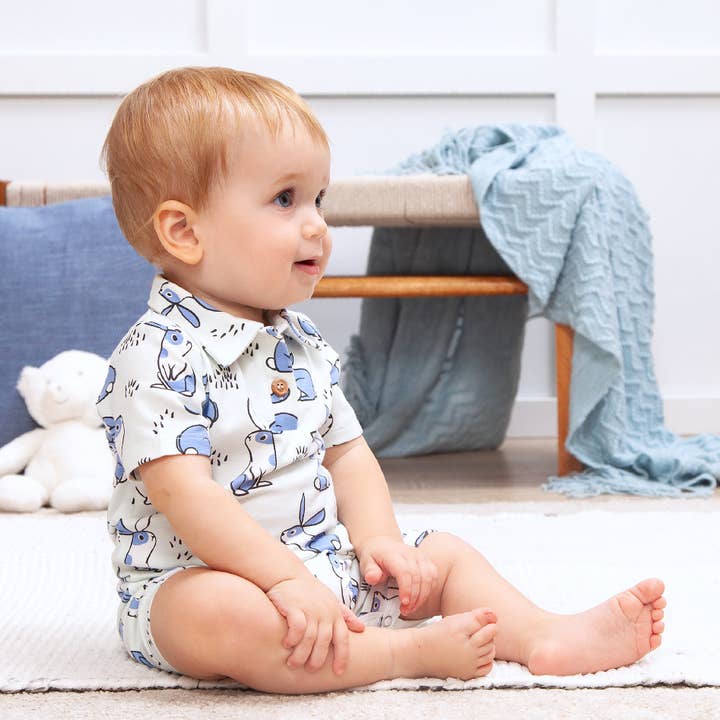 Tesa Babe - Wholesale Jumpsuit - Baby - Baby Boy's Thumper Bamboo Shortie Easter Romper