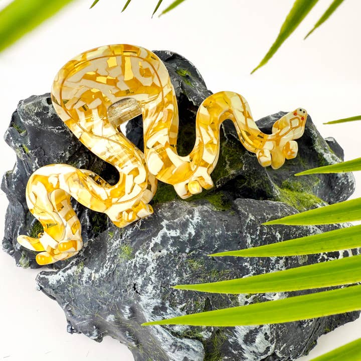TheDivaSoap – Engroshandel Hårspænde - Dame – Cool Python Klo Klemme, Gul Slange Hårklemme