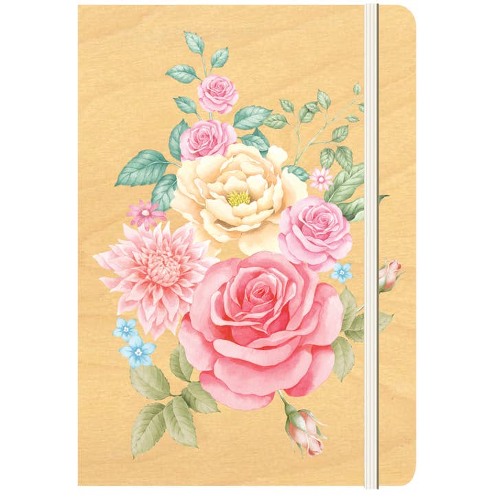 A5 Wood Cover Journal (Blank) - Floriana for wholesale by Greenigo