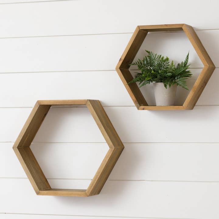 Étagères en nid d'abeille (ensemble de 02) pour la vente par Audrey's Home & Gift