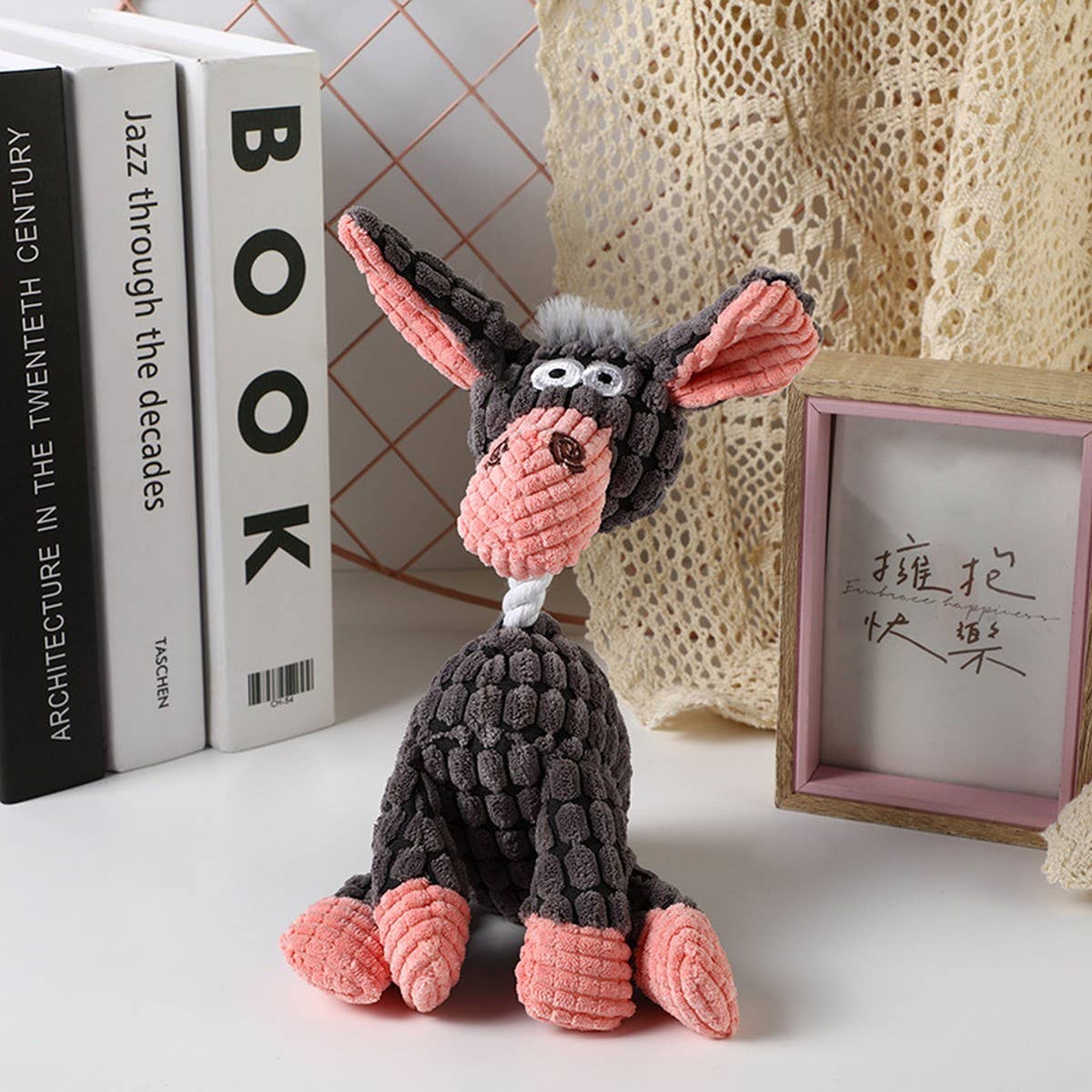 PAWPAWwholesale - Wholesale Pet Rope Toy - Dog - Cute Cartoon Plush Donkey Dog Chew Rope Pet Toy_CWMM52393