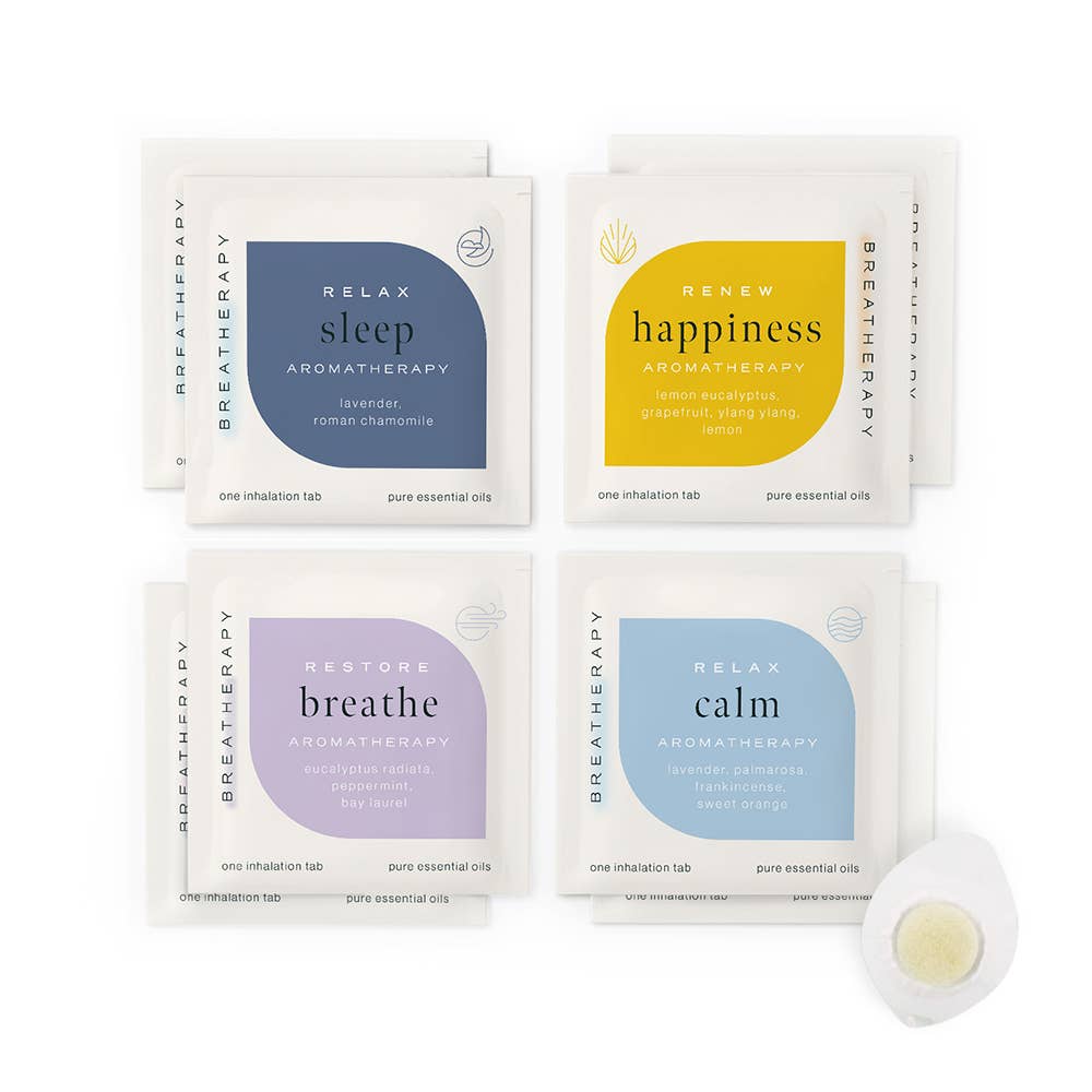 Breatherapy - Vente Inhalateurs d'aromathérapie - SERENITY KIT Patchs Aromatiques Apaisants pour le Soulagement du Stress (8 unités)11