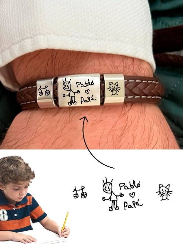 Bracciale in pelle ROMA PERSONALIZZATO con DISEGNO. per la vendita all'ingrosso da parte di Happypulseras