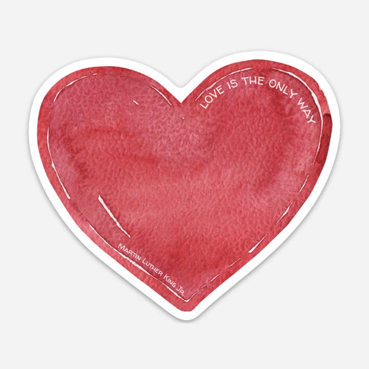 Love Is the Only Way Sticker – Watercolor Heart VinylDecal for wholesale by Mac and Mo Studio - Luxury Stationery and Greeting Cards