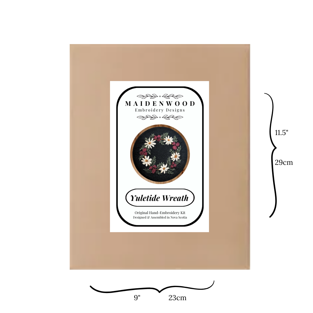 Maidenwood Embroidery Designs - Wholesale DIY Craft Kit - Yuletide Wreath Hand Embroidery Kit1