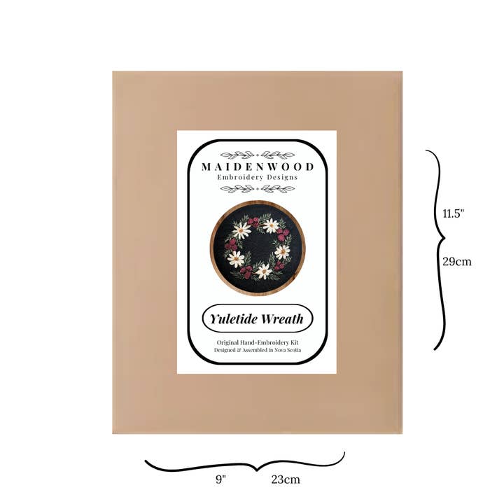 Maidenwood Embroidery Designs - Wholesale DIY Craft Kit - Yuletide Wreath Hand Embroidery Kit1