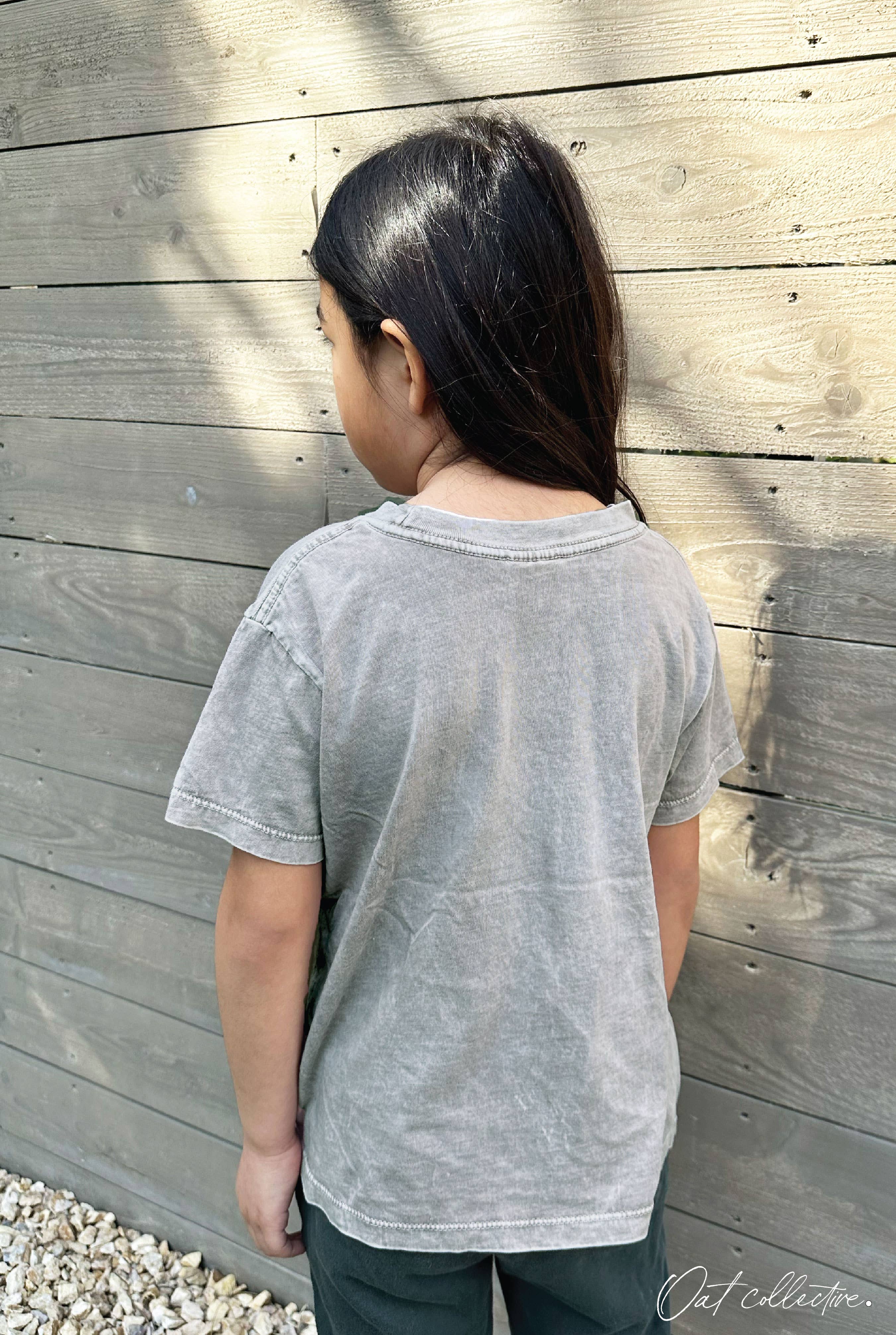 OAT COLLECTIVE - Wholesale Screen Printed T-Shirt - Kids - SMILEY FACE Toddler Washed Graphic Top5