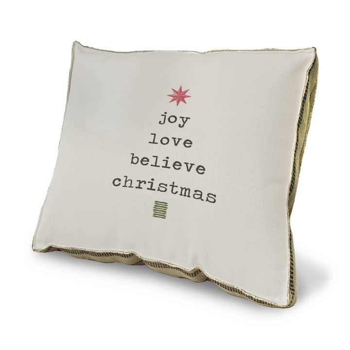20" x 20" - Coussin décoratif - Joie Amour Croyance Noël pour la vente par SPLASHWORKS