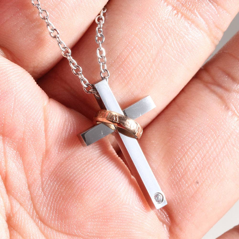 Ole - Wholesale Pendant/Charm Necklace - Stainless Steel Cross Necklace N37674