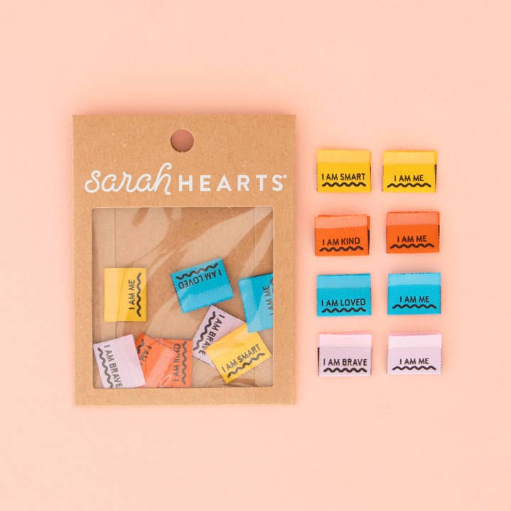 Sarah Hearts - Wholesale Craft Supplies - Affirmations Multipack - Sewing Woven Clothing and Quilt Labels