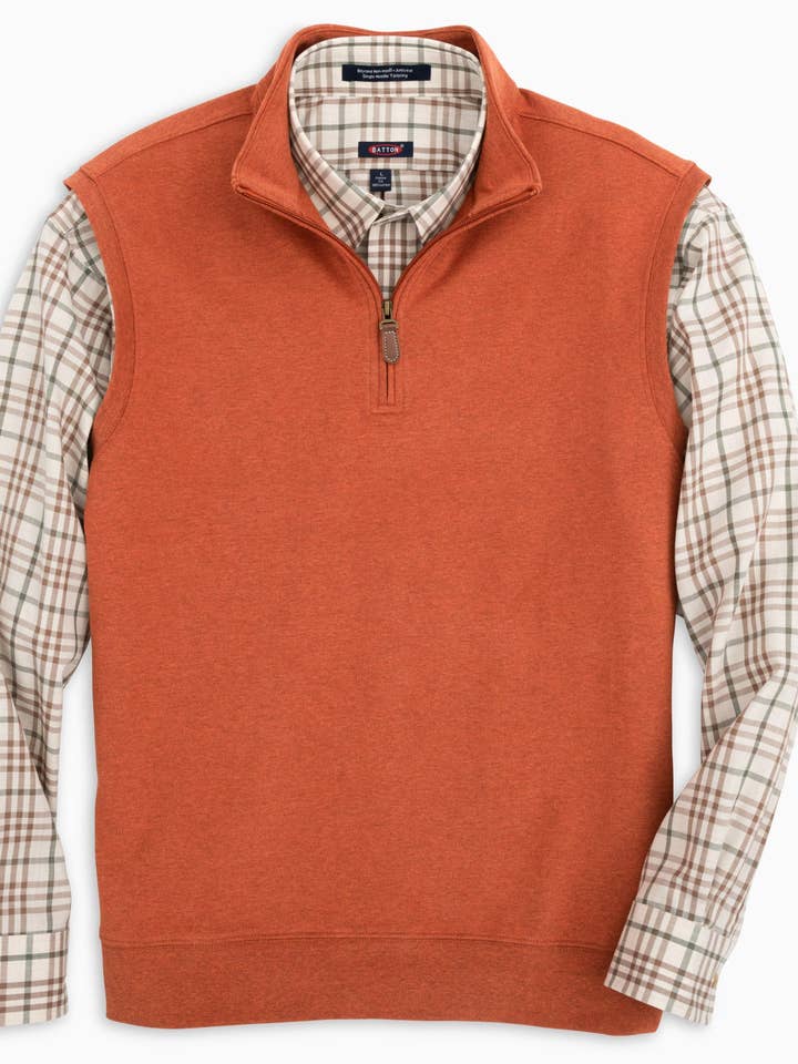 Paulo Performance Quarter-Zip Vest – Rust for wholesale by Batton