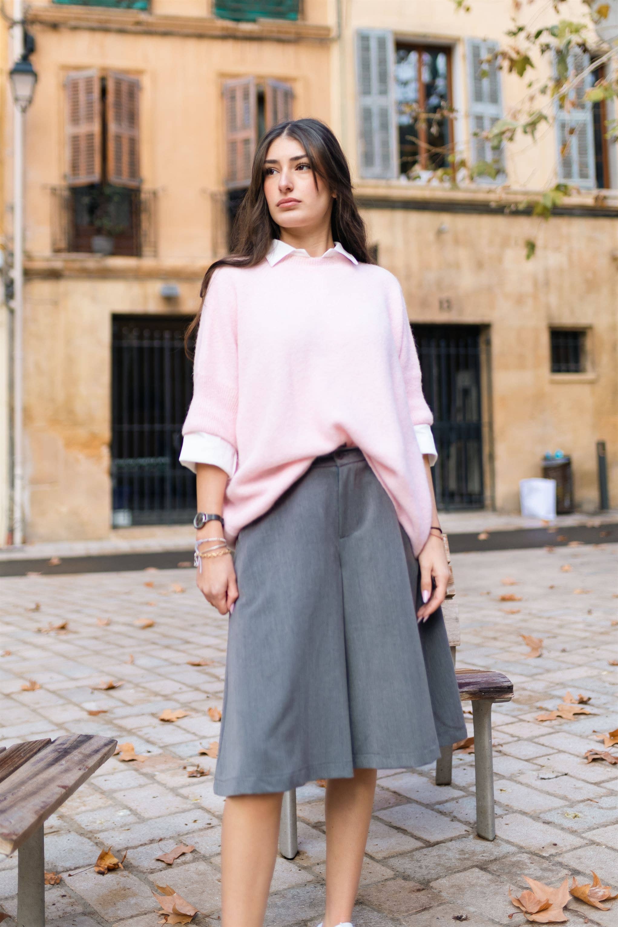 Cecile Wang - Wholesale Skirt - Women's - Wide Bermuda culotte skirt CVA8247185