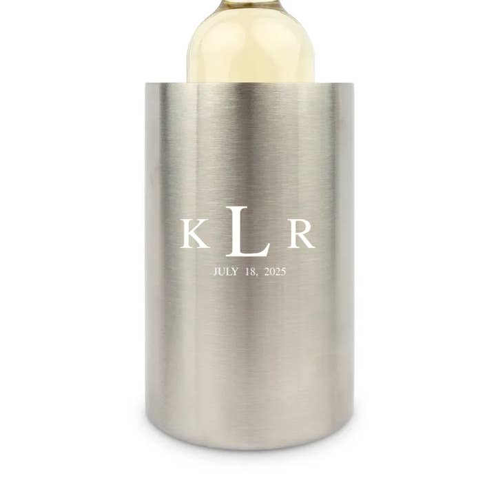 Weddingstar Inc. - Wholesale Wine Bucket - Insulated Wine Bottle Cooler - Traditional Monogram2