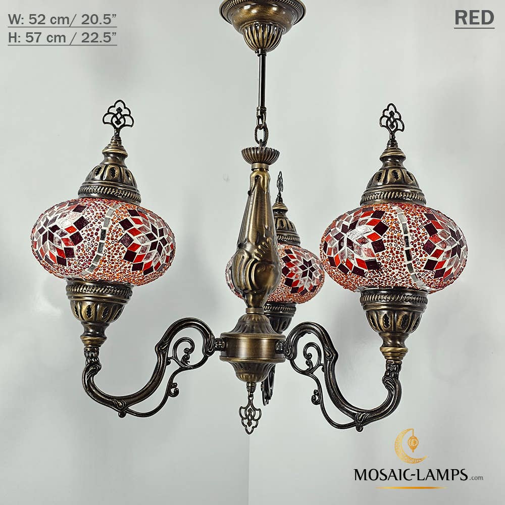 Mosaic Lamps – Candeeiro/lâmpada suspensa por atacado – Mosaico 3 Globo Feito à Mão Turco Marroquino Árabe Oriental Boh17