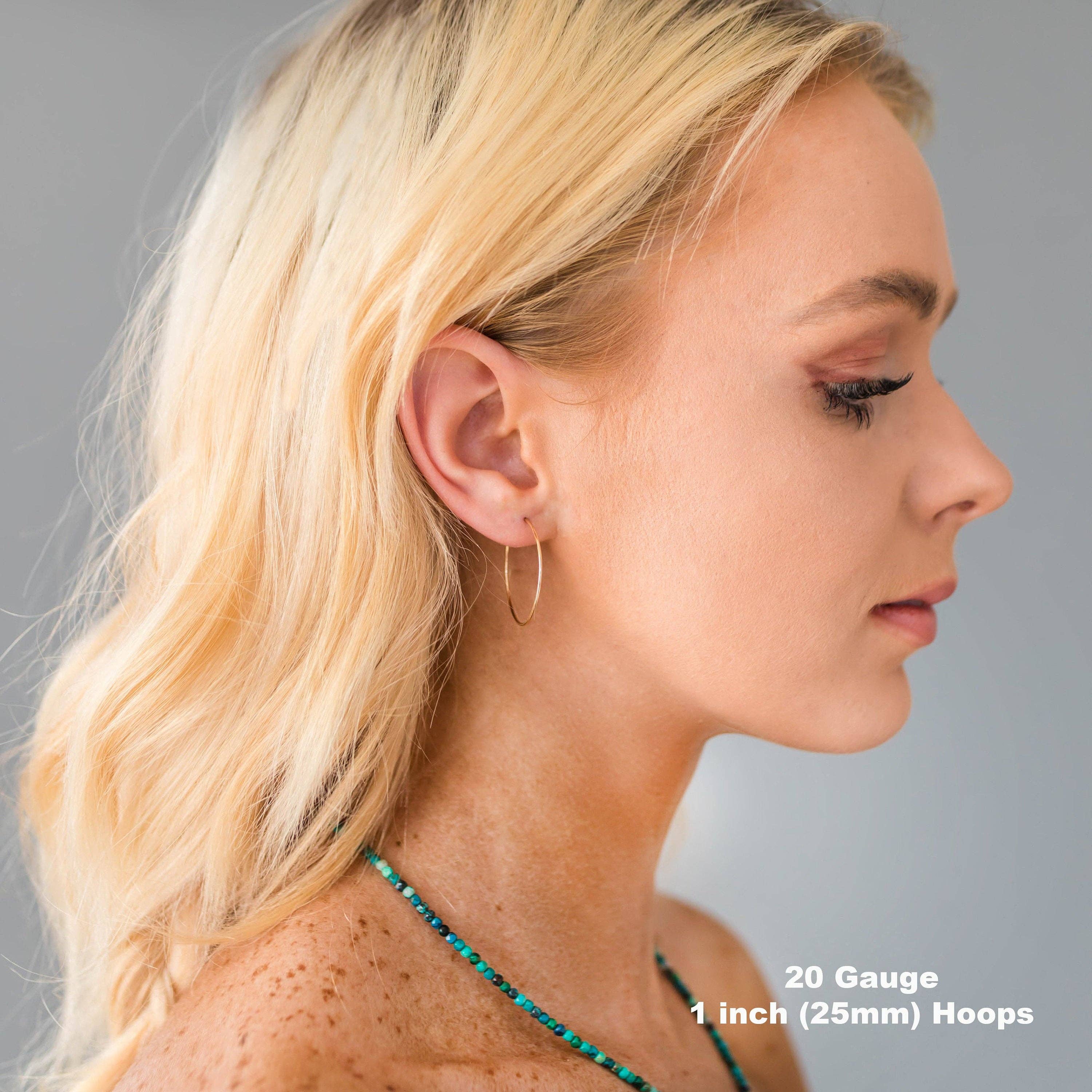 Sunlight Silver Jewelry - Vendita all'ingrosso Orecchini a cerchio - Orecchini a Cerchio in Argento Sterling 925 Delicati | Cerchi Classici Minimalisti Fatti a Mano, Varie Misure | Ipoallergenici - Perfetti per Orecchie Sensibili3