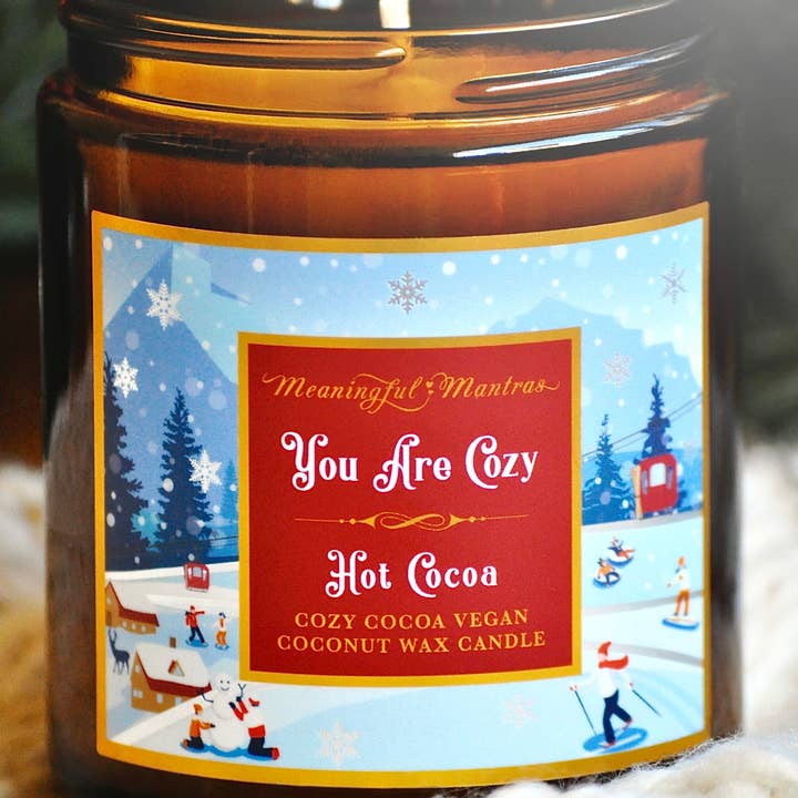 You Are Cozy Hot Cocoa 8oz Candle for wholesale by Meaningful Mantras