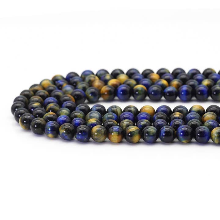 BestBeads&Beyond - Venta al por mayor Cuentas - ¡¡¡Exclusivo!!! Ojo de tigre azul amarillo de alta calidad, Sku #UA3091