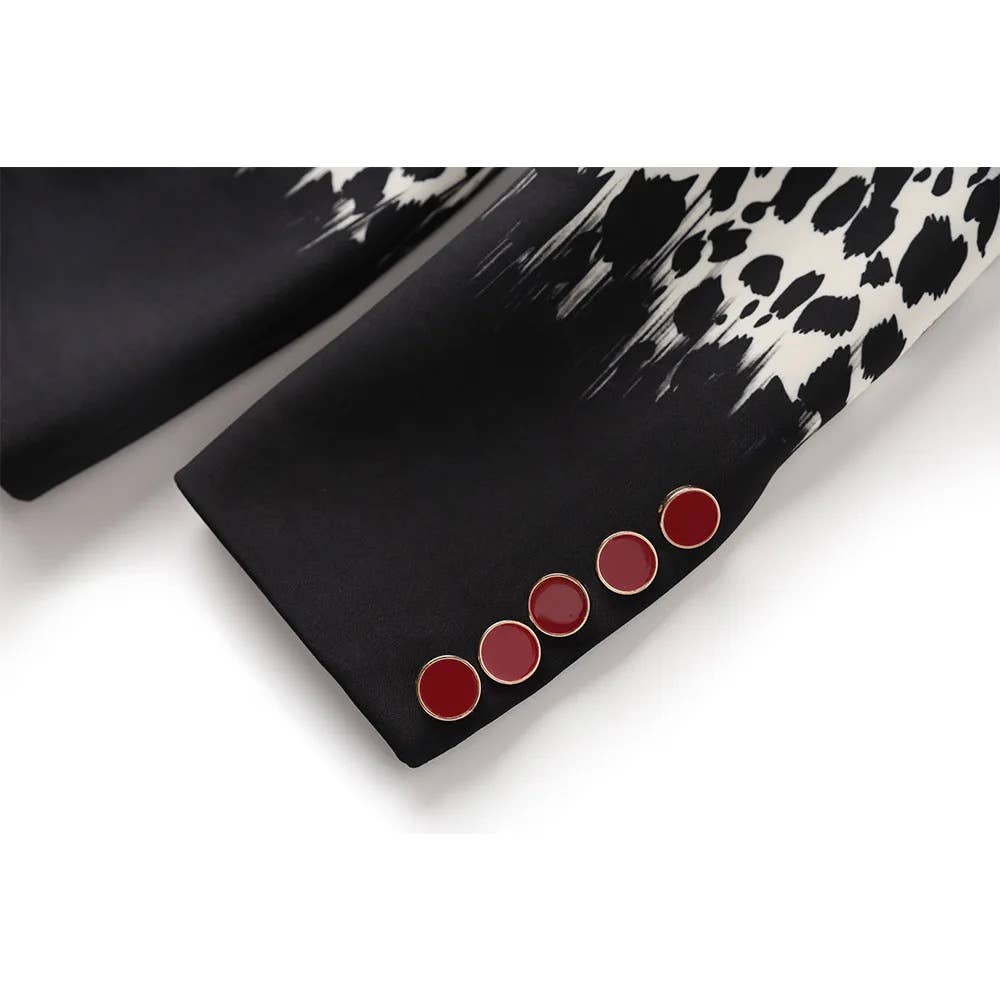 Noir BL043L Blazer à imprimé léopard Blazer à imprimé dégradé décontracté en vente sur Faire12
