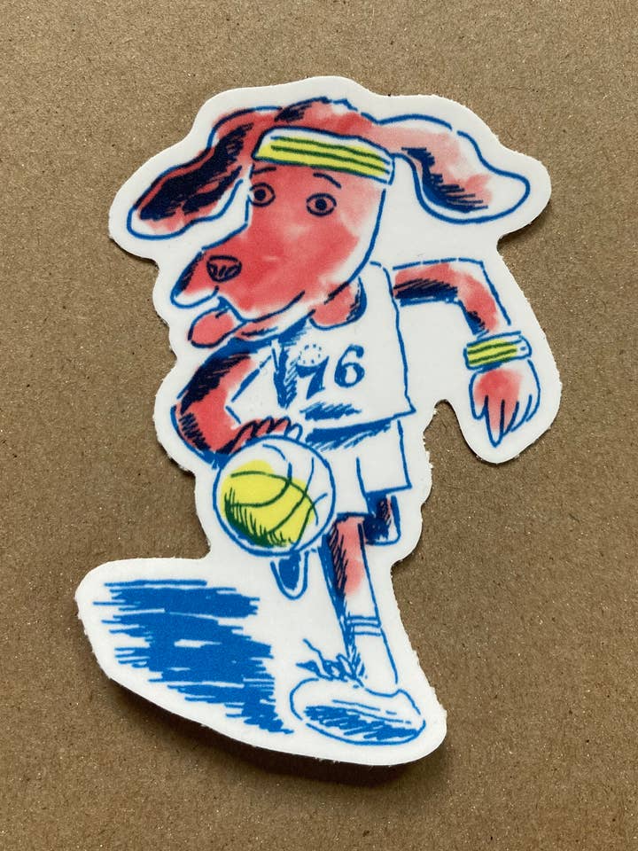 76ers Dog Sticker for wholesale by Steve Teare's Pet Portraits