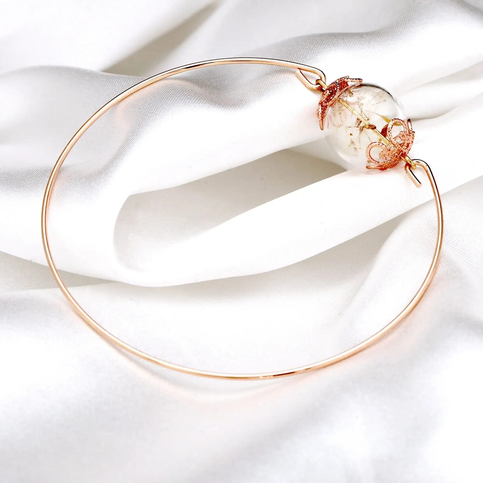 MadamLili - Wholesale Bangle Bracelet - Dandelion Seed Rose Gold Bangle - Rose Gold-plated6