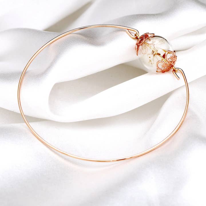 MadamLili - Wholesale Bangle Bracelet - Dandelion Seed Rose Gold Bangle - Rose Gold-plated6