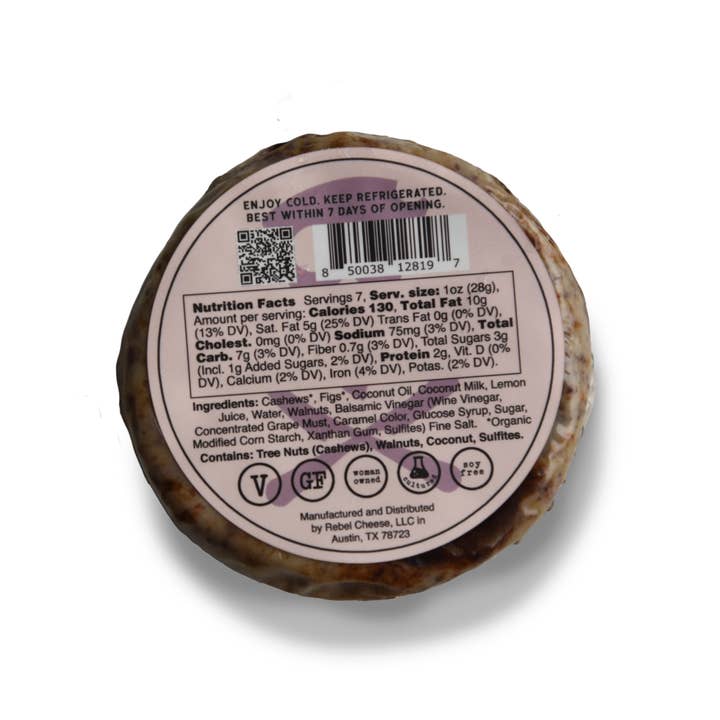 Rebel Cheese - Wholesale Cheese - Balsamic Fig & Walnut Fromage Plant Based - 7 oz1