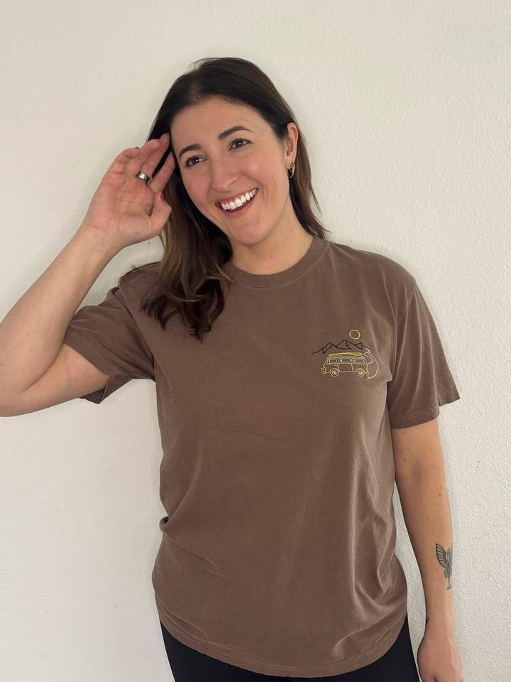 Van Shirt - Embroidered T-Shirt Van Life Adventure for wholesale by Shoreline Spirit