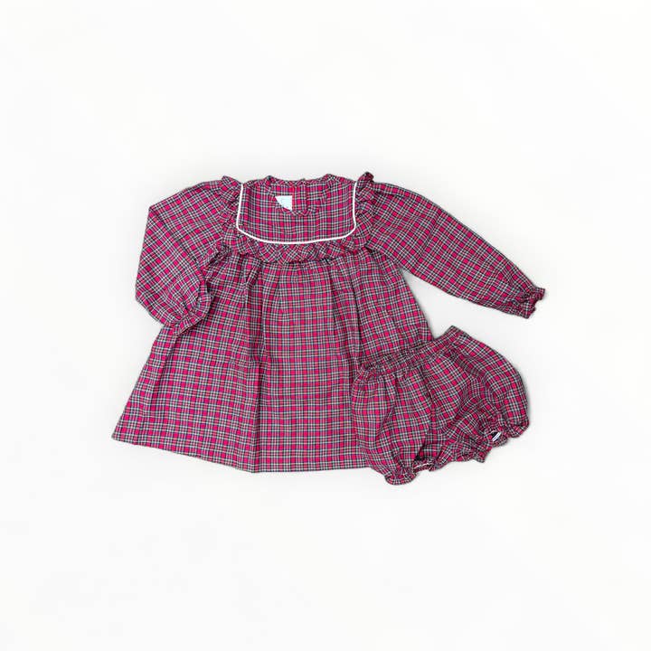 Sun House Children's - Wholesale Dress - Kids - Britta Dress in Holiday Plaid3