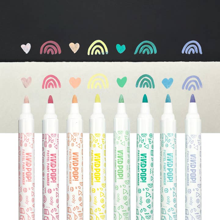 OOLY - Wholesale Markers - Kids & Baby - Vivid Pop! Water-Based Paint Markers: Pastel (Set of 8)