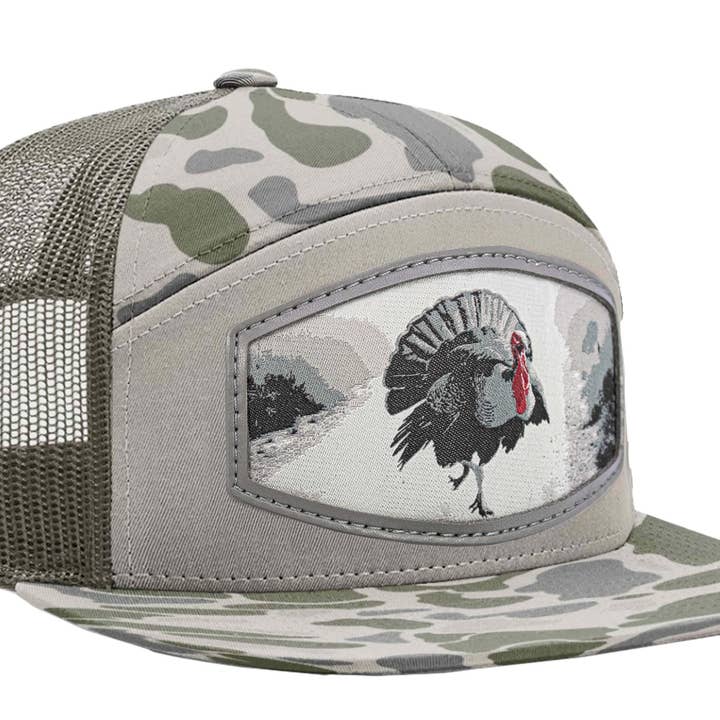 Turkey Woven Patch Old School Camo Hat. for wholesale on Faire1