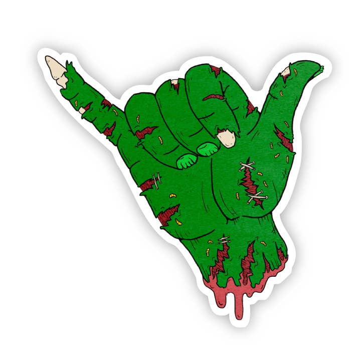 Zombie Hang Loose Halloween Sticker for wholesale by Big Moods
