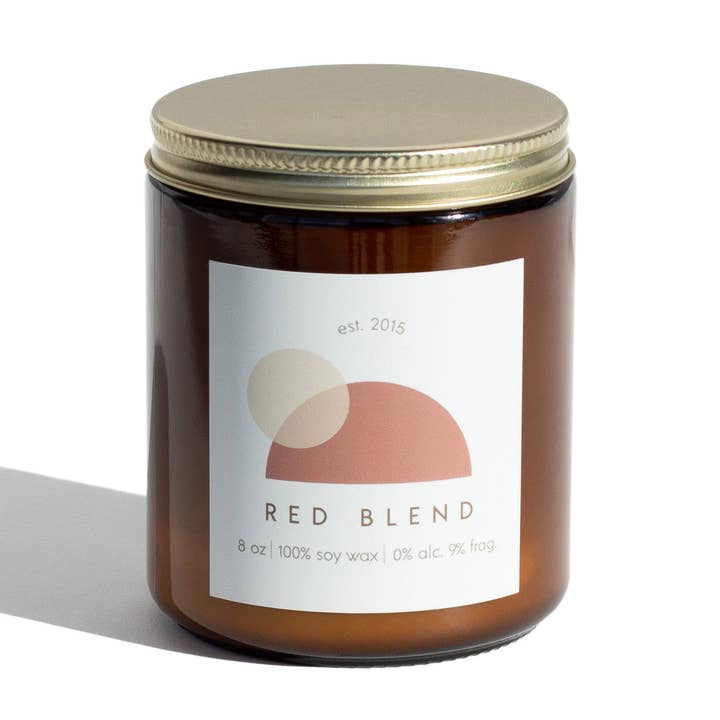 Red Blend | 8oz Soy Candle Amber Jar Standard for wholesale by Vella & Co. by Vellabox