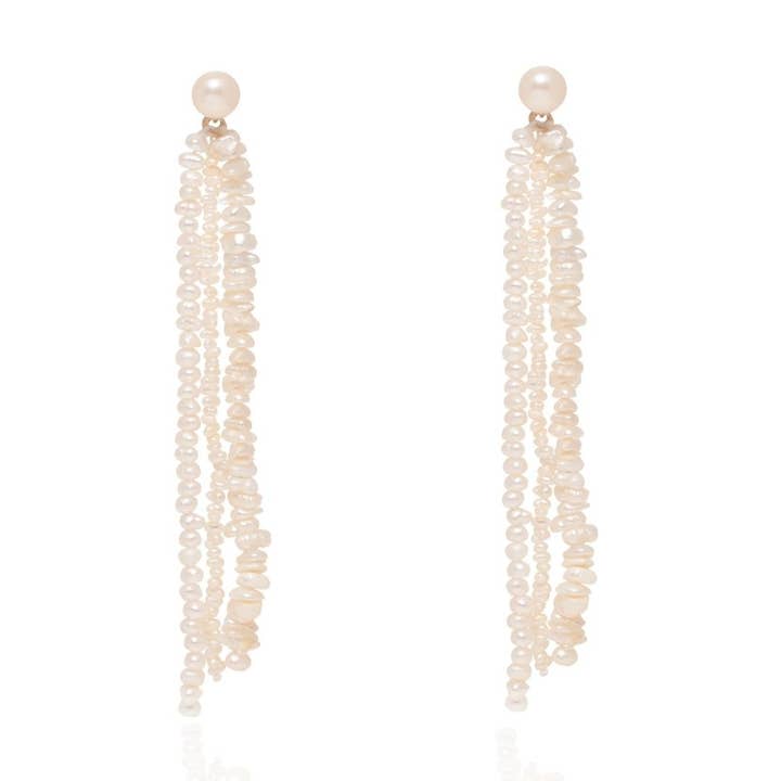 Leilani Pearl 14k Gold Drop Earrings for wholesale by Ella Palm