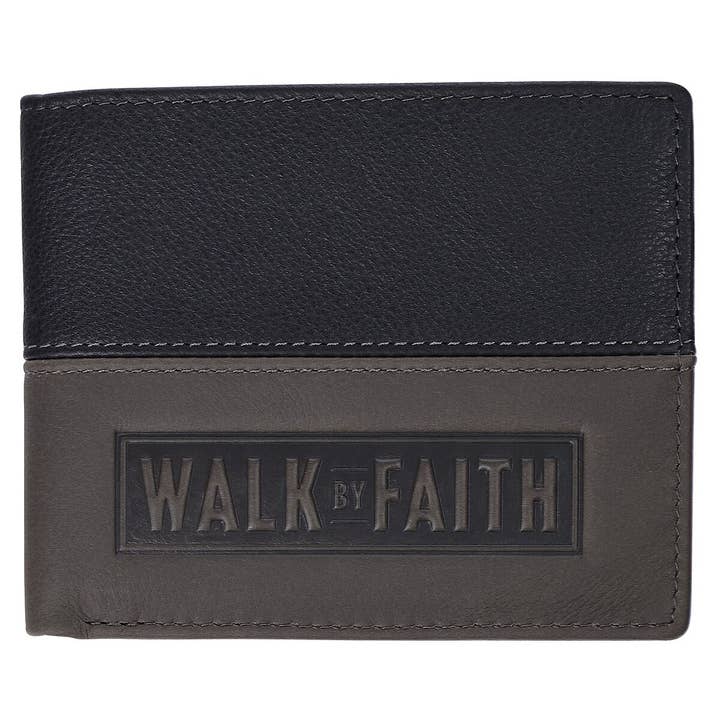 Wallet Leather Two-tone Walk by Faith 2 Cor. 5:7 for wholesale by Christian Art Gifts