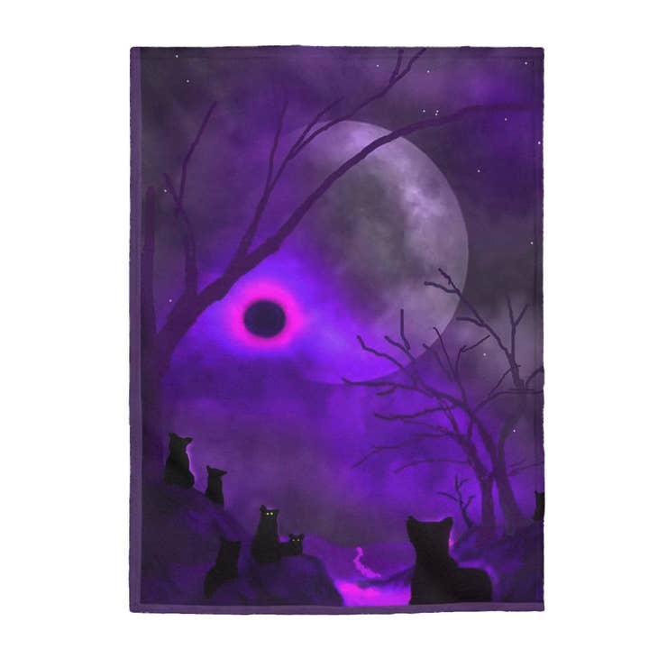 Purple Haze Cats Velveteen Plush Blanket for wholesale by Pioneer Kitty Market