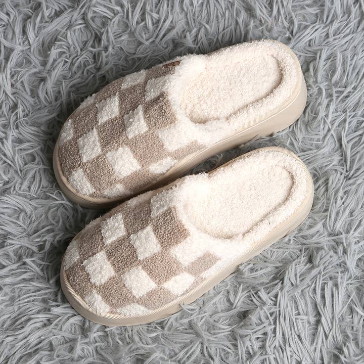Sensibling Corp. - Wholesale Slippers - Women's - Checkered Soft Home Indoor Floor Platform Slippers7
