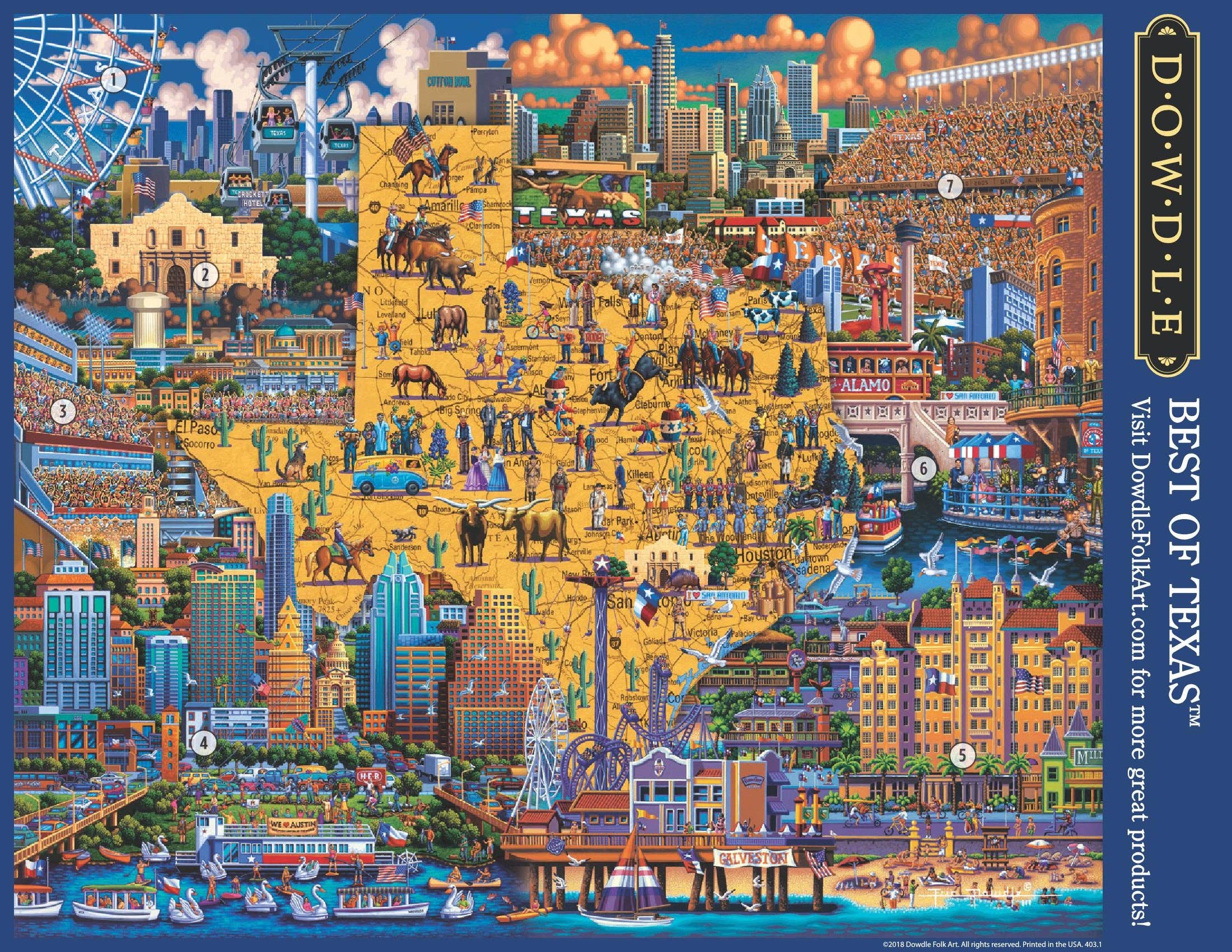Boardwalk Puzzle Company - Wholesale Puzzle - Adult - Best of Texas - 100 Piece2