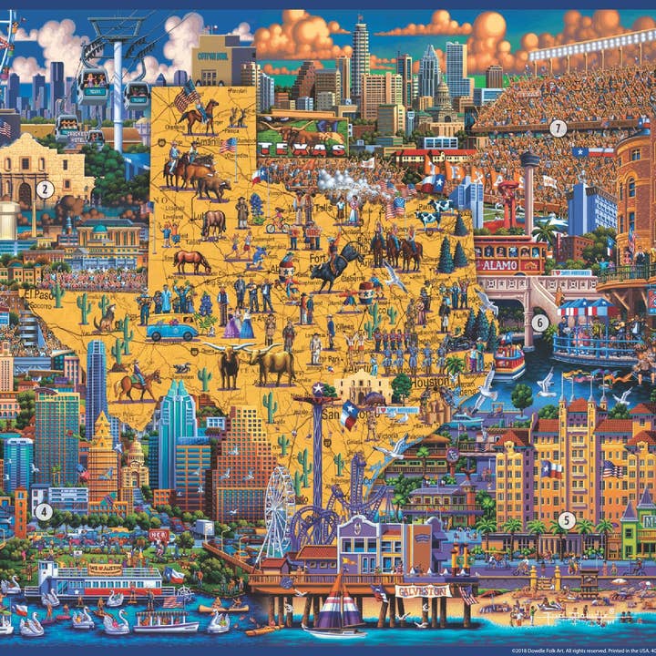 Boardwalk Puzzle Company - Wholesale Puzzle - Adult - Best of Texas - 1000 Piece2