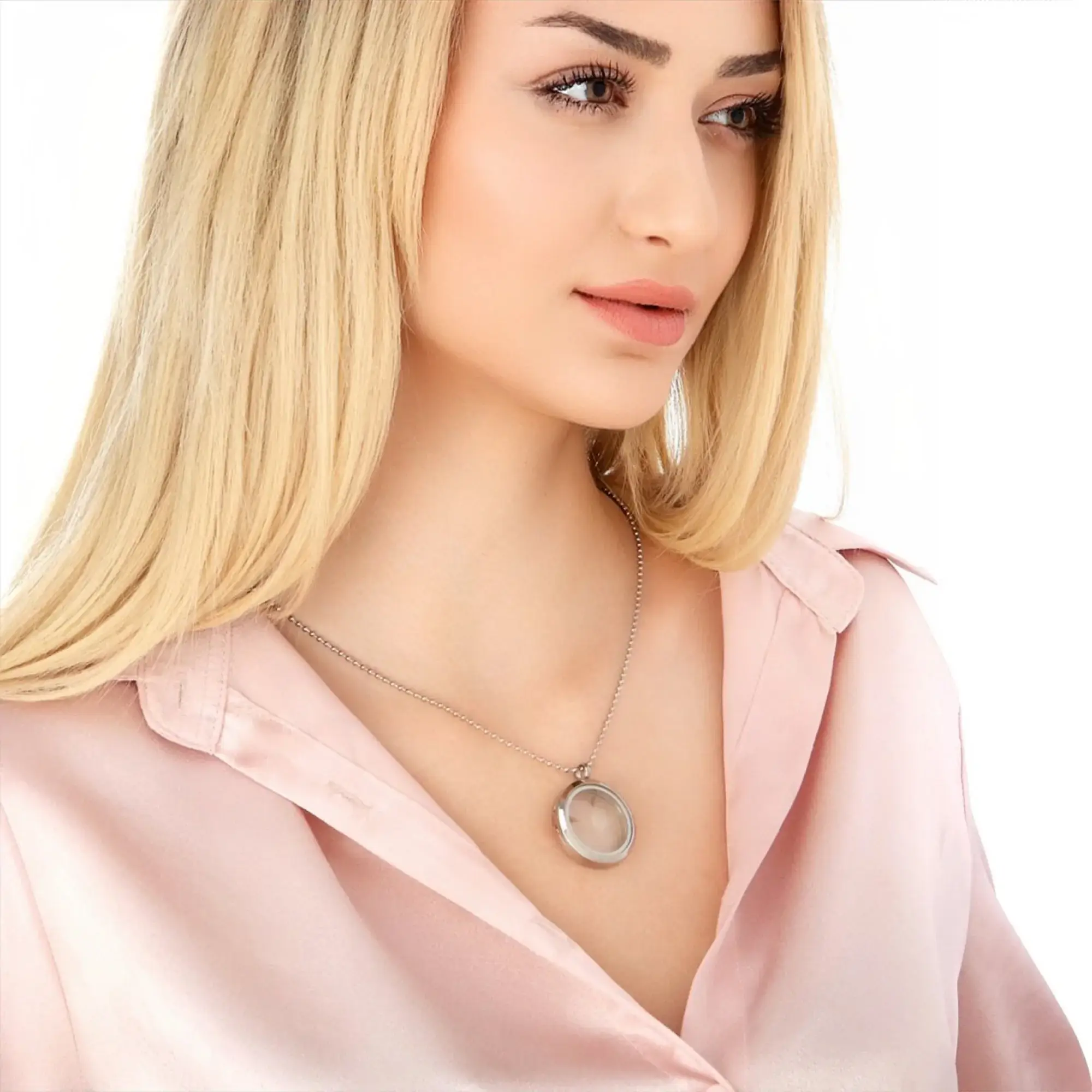 MadamLili - Vente Colliers à pendentif - Chaîne de boule de médaillon de pissenlit véritable - VIK-1196