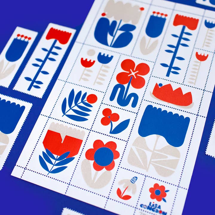 Lisa Congdon Art & Illustration - Wholesale Art Print - Poster Stamp series 3 - March Flowers4