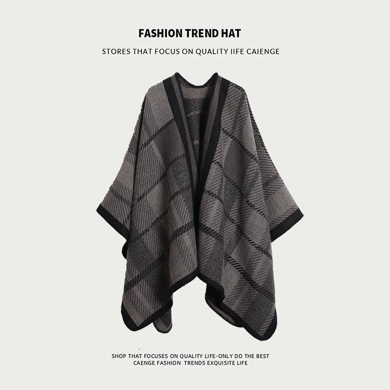 SueSilkHK – wholesale Cape – Women's – Ethnic Style Women's Shawl, Thickened Cape Coat for Autumn and Winter, Travel Photography Split Cloak9