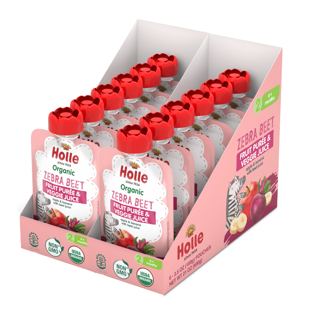 Holle USA - Wholesale Baby Food - Holle Biodynamic Baby Food Pouches: Zebra Beet (12 pack)1