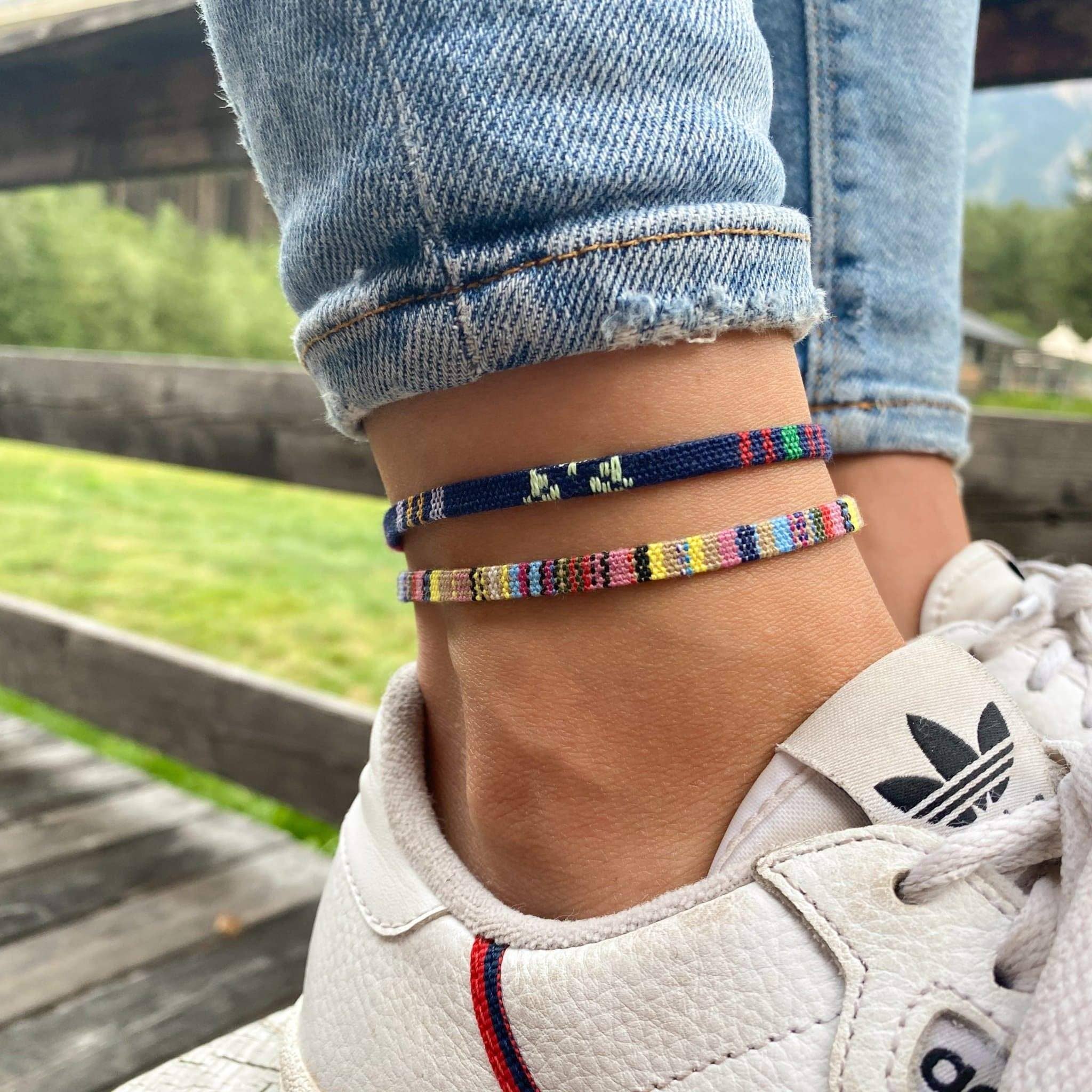 Made By Nami - Vente Parures de bijoux - Lot de 2 bracelets de cheville Ocean Sun - Jaune & Bleu3