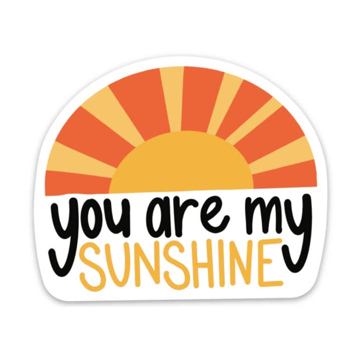 Du är min solsken-klistermärke, 3x3 tum. Vinylklistermärken för din laptop, vattenflaska eller bullet journal, skateboardklistermärken. för wholesale av Sagie May Design Co
